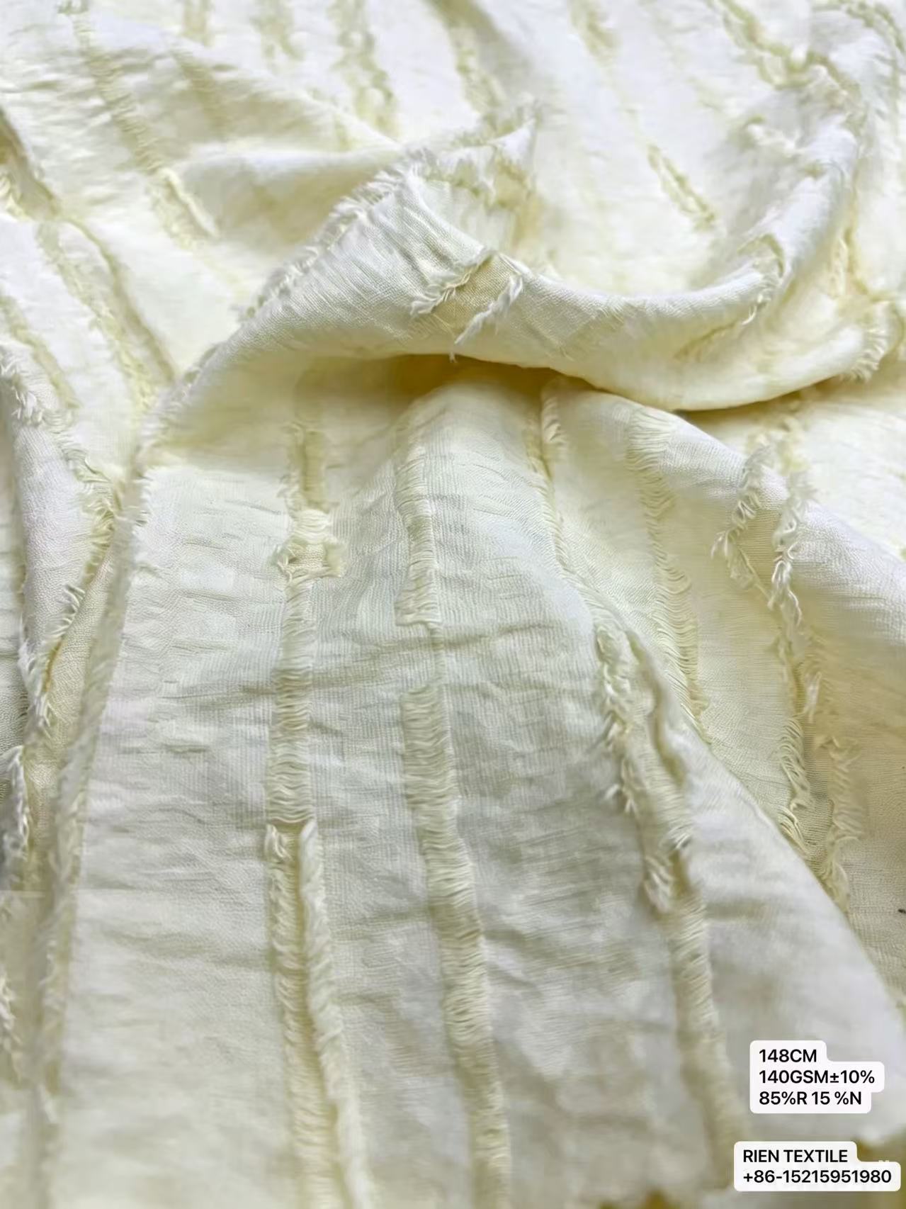 85%R 15%N Clip‑Jacquard Fabric